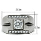 TK316 - High polished (no plating) Stainless Steel Ring with AAA Grade CZ  in Clear-1