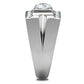 TK316 - High polished (no plating) Stainless Steel Ring with AAA Grade CZ  in Clear-3