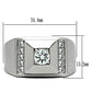 TK317 - High polished (no plating) Stainless Steel Ring with AAA Grade CZ  in Clear-1