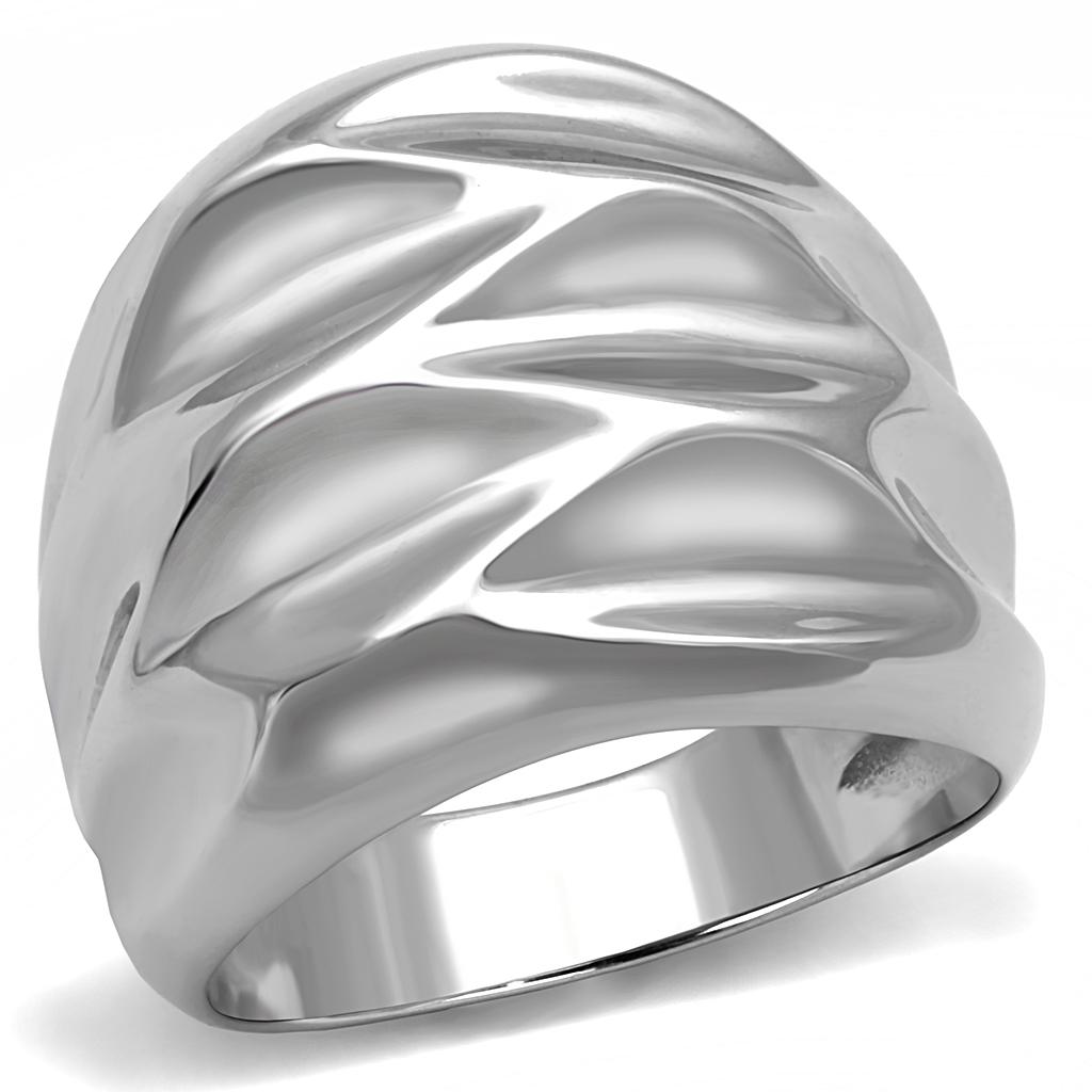TK3262 - High polished (no plating) Stainless Steel Ring with No Stone-0