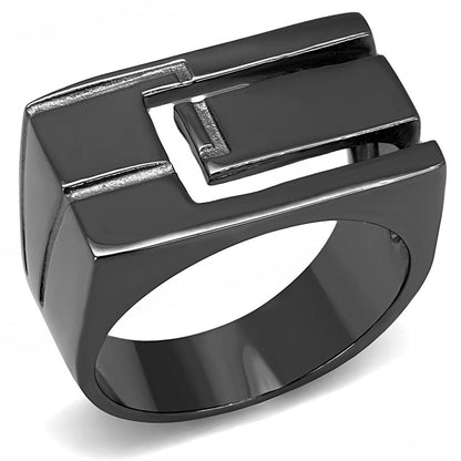 TK3272 - IP Light Black  (IP Gun) Stainless Steel Ring with No Stone-0