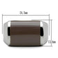 TK327 - High polished (no plating) Stainless Steel Ring with Epoxy  in Brown-1