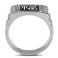 TK329 - High polished (no plating) Stainless Steel Ring with Top Grade Crystal  in Clear-2