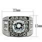 TK348 - High polished (no plating) Stainless Steel Ring with AAA Grade CZ  in Clear-1