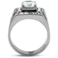 TK348 - High polished (no plating) Stainless Steel Ring with AAA Grade CZ  in Clear-2
