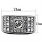 TK350 - High polished (no plating) Stainless Steel Ring with Top Grade Crystal  in Clear-1