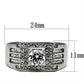 TK351 - High polished (no plating) Stainless Steel Ring with AAA Grade CZ  in Clear-1