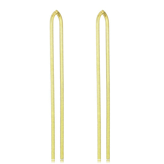 TK3531 - IP Gold(Ion Plating) Stainless Steel Earrings with No Stone-0
