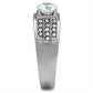 TK354 - High polished (no plating) Stainless Steel Ring with AAA Grade CZ  in Clear-3