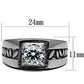 TK356 - High polished (no plating) Stainless Steel Ring with AAA Grade CZ  in Clear-1