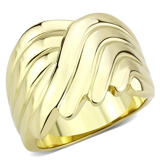 TK3576 - IP Gold(Ion Plating) Stainless Steel Ring with No Stone-0