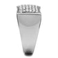 TK357 - High polished (no plating) Stainless Steel Ring with Top Grade Crystal  in Clear-3