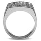TK358 - High polished (no plating) Stainless Steel Ring with Top Grade Crystal  in Clear-2