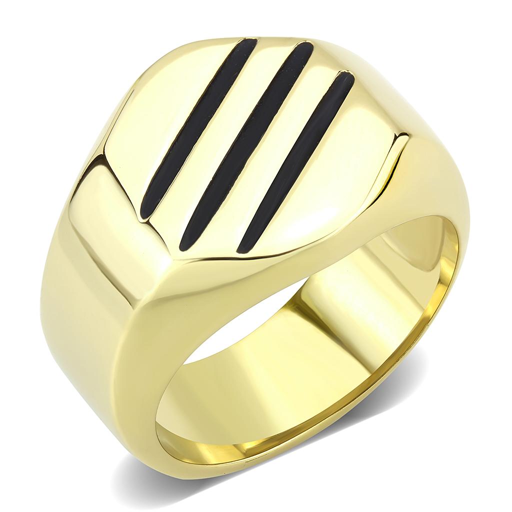 TK3598 - IP Gold(Ion Plating) Stainless Steel Ring with No Stone-0