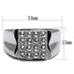 TK359 - High polished (no plating) Stainless Steel Ring with Top Grade Crystal  in Clear-1