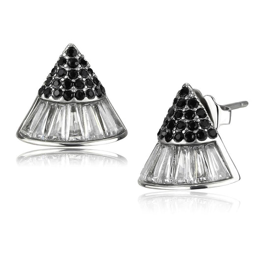 TK3613 - No Plating Stainless Steel Earrings with AAA Grade CZ  in Clear-0
