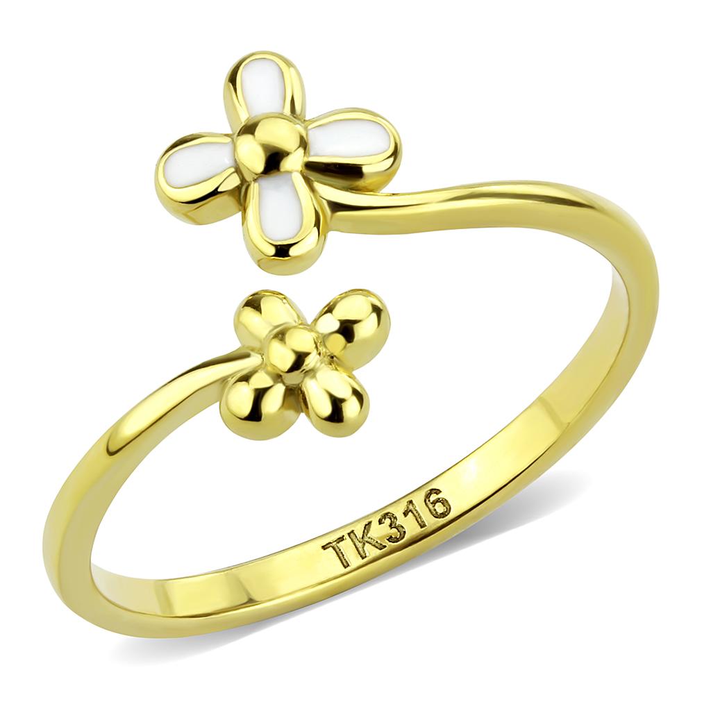 TK3631 - IP Gold(Ion Plating) Stainless Steel Ring with No Stone-0