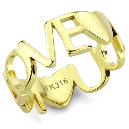 TK3637 - IP Gold(Ion Plating) Stainless Steel Ring with No Stone-0