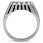 TK363 - High polished (no plating) Stainless Steel Ring with Top Grade Crystal  in Clear-2