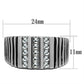 TK364 - High polished (no plating) Stainless Steel Ring with Top Grade Crystal  in Clear-1