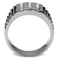 TK364 - High polished (no plating) Stainless Steel Ring with Top Grade Crystal  in Clear-2