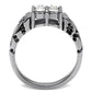 TK365 - High polished (no plating) Stainless Steel Ring with Top Grade Crystal  in Clear-2
