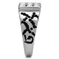 TK365 - High polished (no plating) Stainless Steel Ring with Top Grade Crystal  in Clear-3
