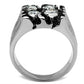 TK366 - High polished (no plating) Stainless Steel Ring with AAA Grade CZ  in Clear-2