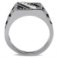 TK367 - High polished (no plating) Stainless Steel Ring with Top Grade Crystal  in Clear-2