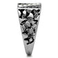 TK367 - High polished (no plating) Stainless Steel Ring with Top Grade Crystal  in Clear-3