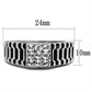 TK368 - High polished (no plating) Stainless Steel Ring with Top Grade Crystal  in Clear-1