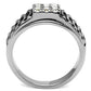 TK368 - High polished (no plating) Stainless Steel Ring with Top Grade Crystal  in Clear-2