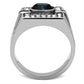 TK369 - High polished (no plating) Stainless Steel Ring with Top Grade Crystal  in Montana-2