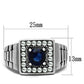 TK370 - High polished (no plating) Stainless Steel Ring with Synthetic Synthetic Glass in Montana-1