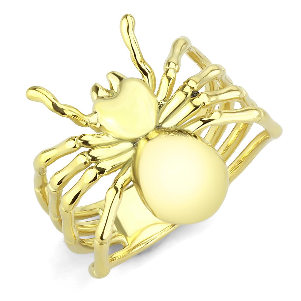 TK3718 - IP Gold(Ion Plating) Stainless Steel Ring with No Stone-0