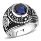 TK3727 - High polished (no plating) Stainless Steel Ring with Synthetic Synthetic Glass in Montana-0