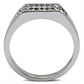 TK375 - High polished (no plating) Stainless Steel Ring with Top Grade Crystal  in Clear-2
