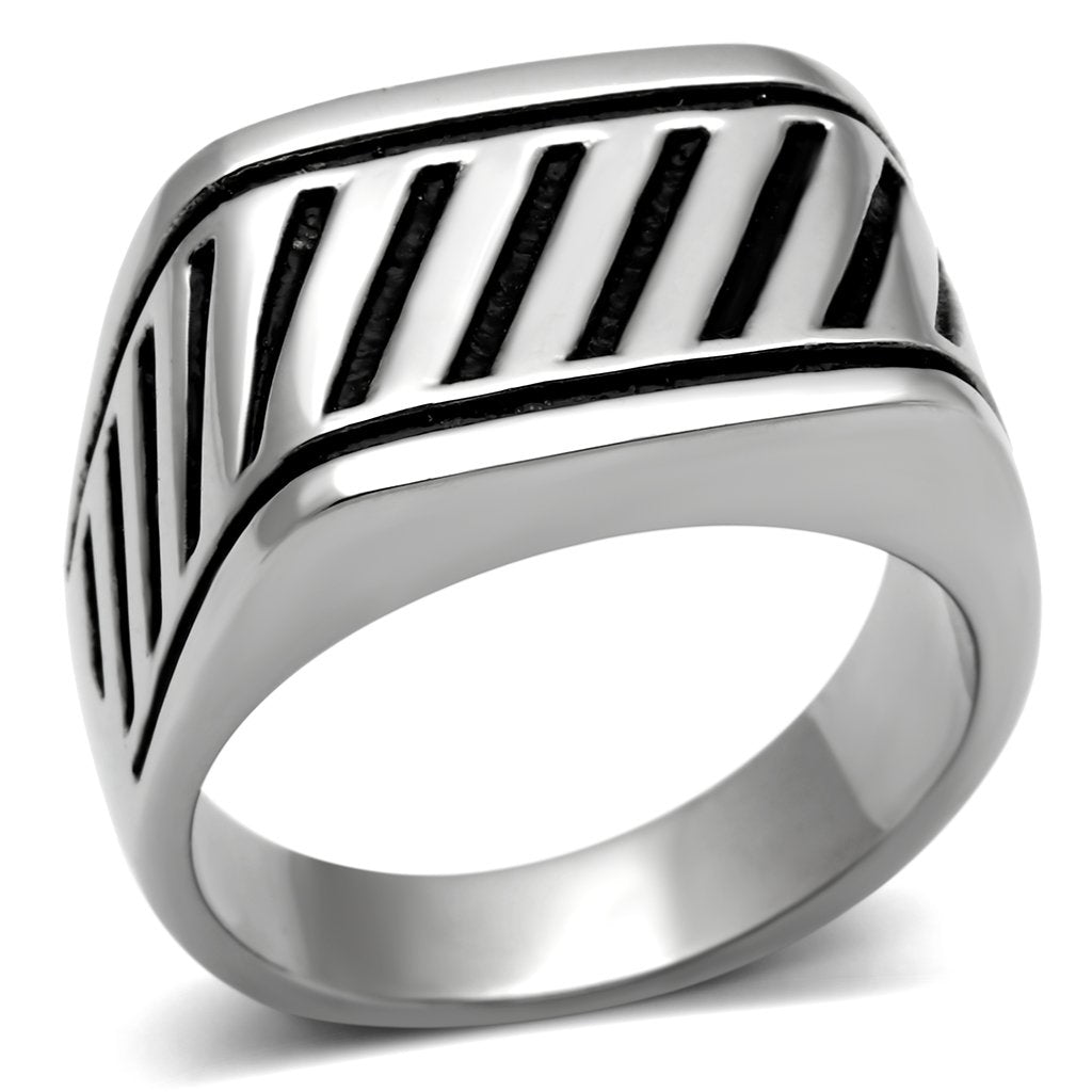 TK380 - High polished (no plating) Stainless Steel Ring with No Stone-0