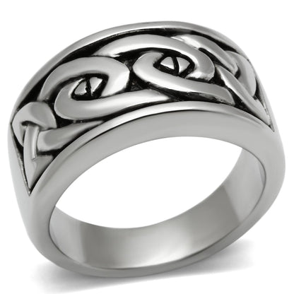 TK381 - High polished (no plating) Stainless Steel Ring with No Stone-0