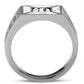 TK385 - High polished (no plating) Stainless Steel Ring with Top Grade Crystal  in Clear-2
