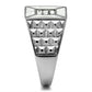 TK385 - High polished (no plating) Stainless Steel Ring with Top Grade Crystal  in Clear-3