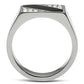 TK387 - High polished (no plating) Stainless Steel Ring with Top Grade Crystal  in Clear-2