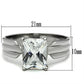 TK391 - High polished (no plating) Stainless Steel Ring with AAA Grade CZ  in Clear-1
