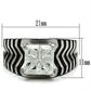 TK393 - High polished (no plating) Stainless Steel Ring with AAA Grade CZ  in Clear-1