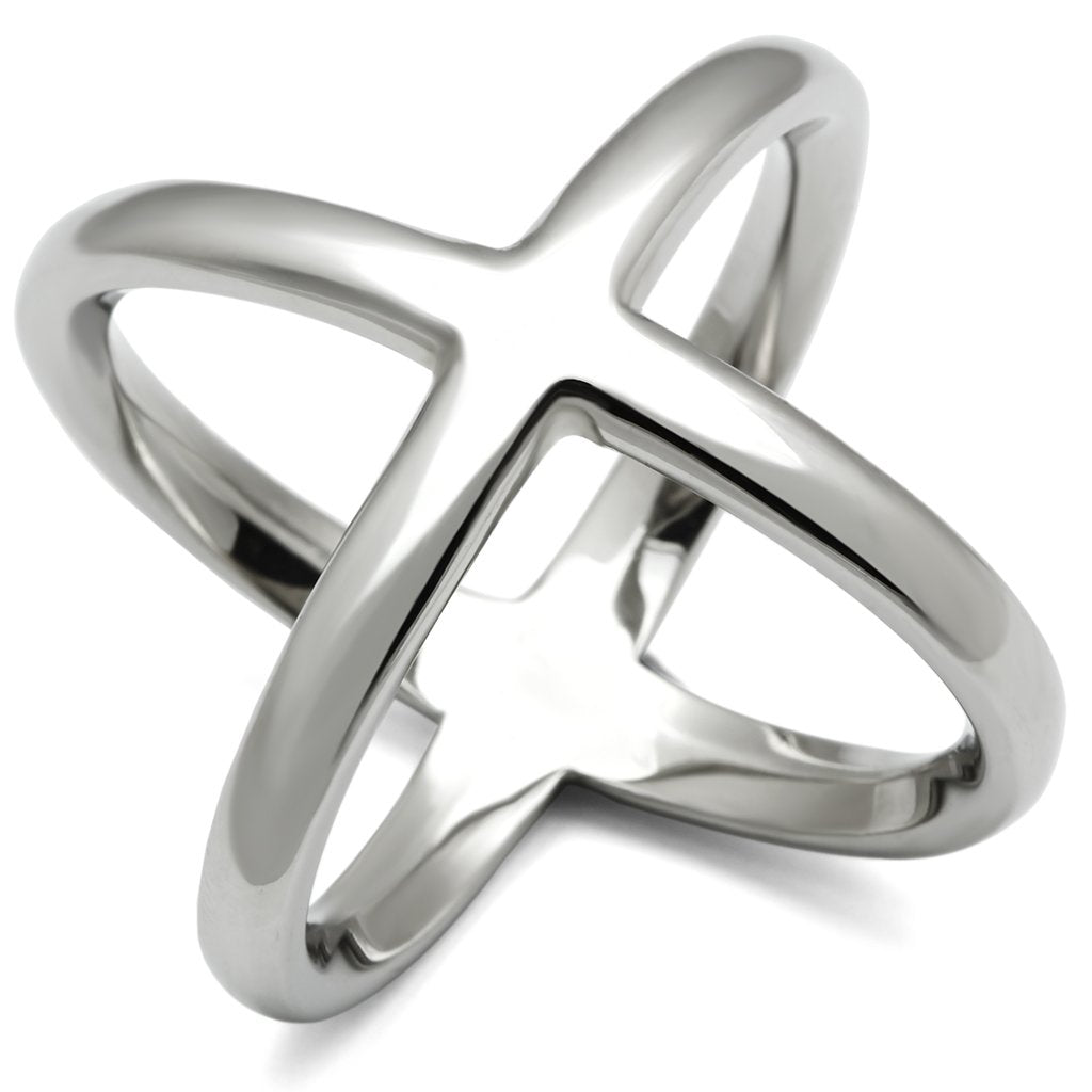 TK395 - High polished (no plating) Stainless Steel Ring with No Stone-0