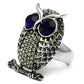 TK399 - High polished (no plating) Stainless Steel Ring with Top Grade Crystal  in Amethyst-3