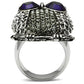 TK399 - High polished (no plating) Stainless Steel Ring with Top Grade Crystal  in Amethyst-4