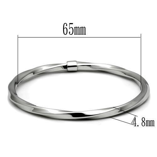 TK410 - High polished (no plating) Stainless Steel Bangle with No Stone-1