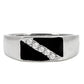 TK414701 - High polished (no plating) Stainless Steel Ring with Top Grade Crystal  in Clear-2