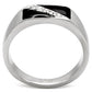 TK414701 - High polished (no plating) Stainless Steel Ring with Top Grade Crystal  in Clear-3
